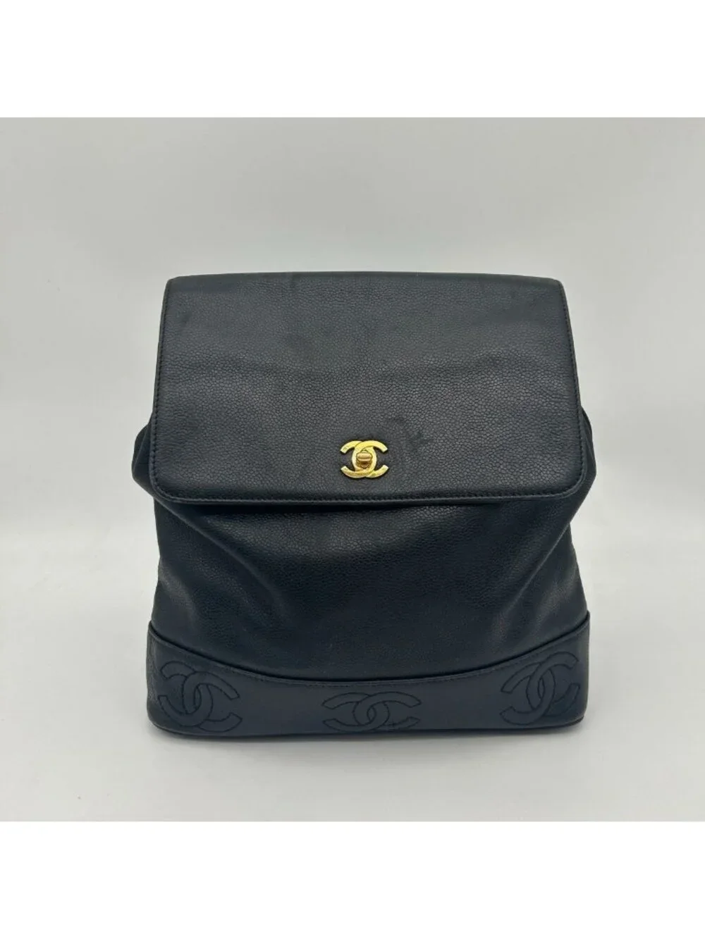 Chanel Backpack Triple CC Logo Black Caviar Leather Coco Chanel Triple Coco Mark Backpack Bag Black ref.JC1870784  main image 4